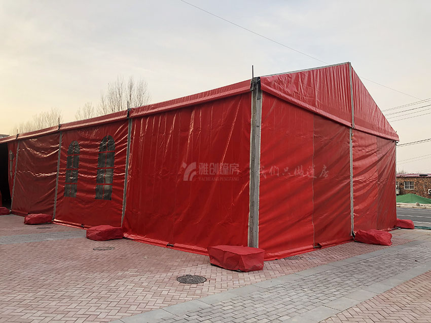 红色篷房租赁亮相郑州长城地产活动