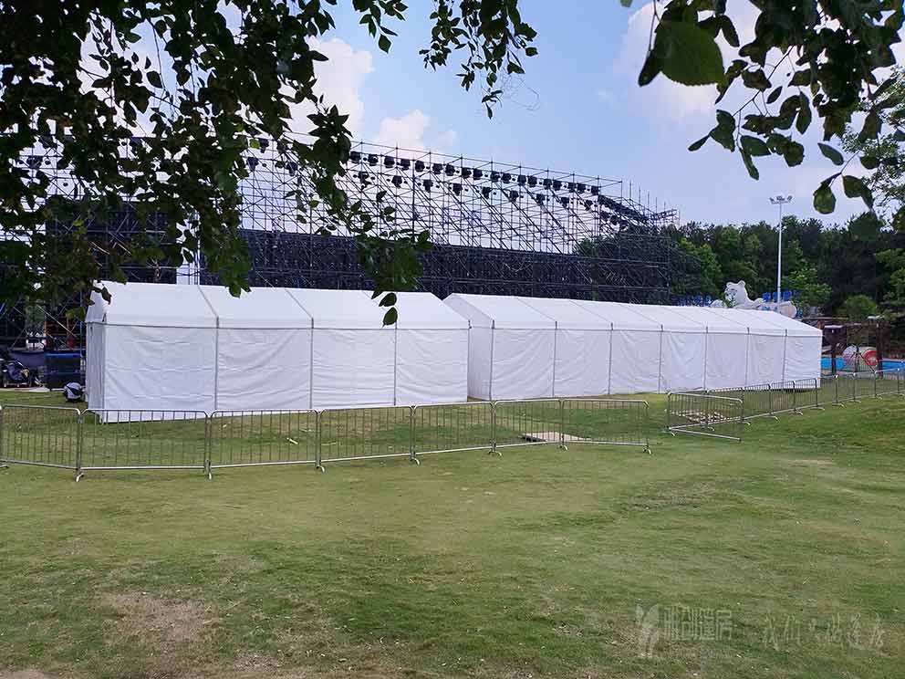 郑州篷房出租厂家搭建木兰不不夜城临时休息篷