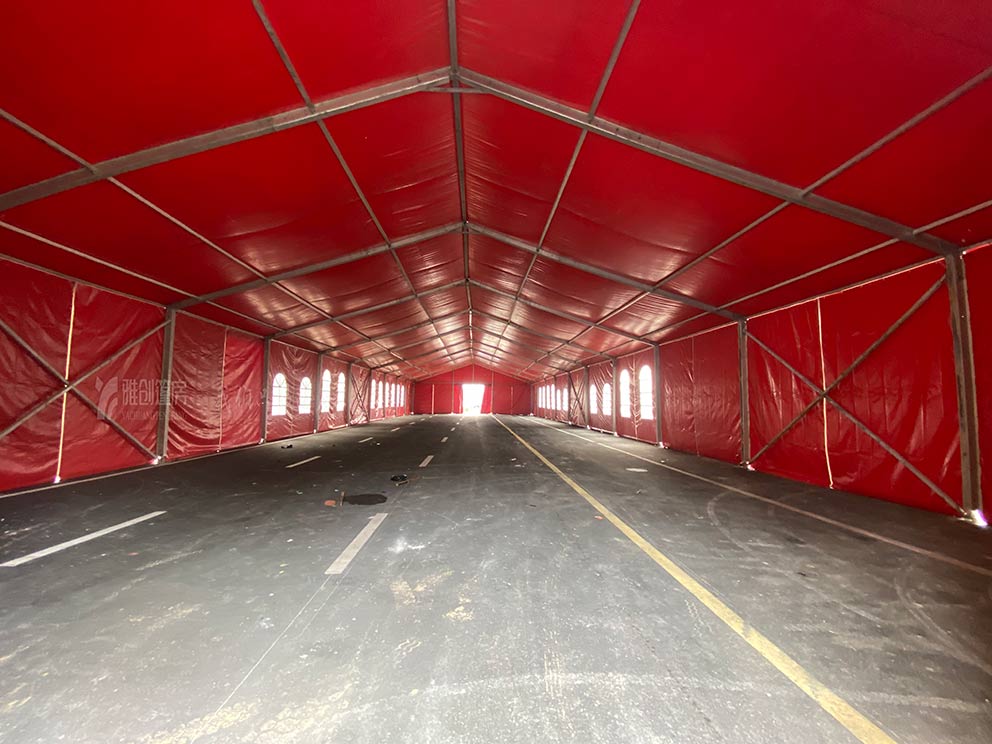 安阳篷房租赁厂家搭建喜宴红色大面积篷房